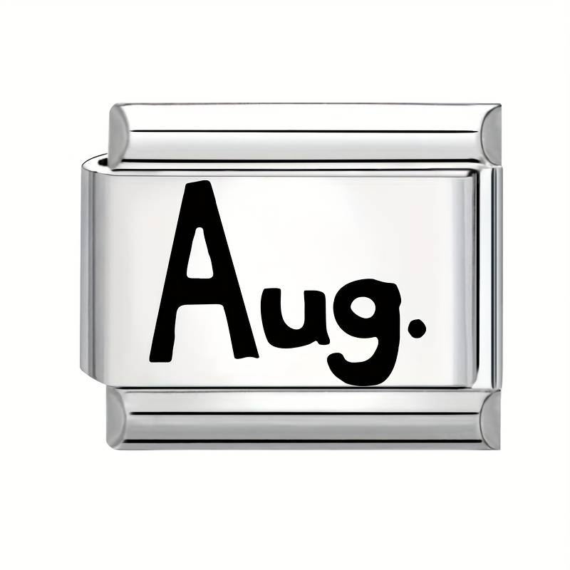 Laser-Engraved Black Lettering Style Bracelet, Months and Days